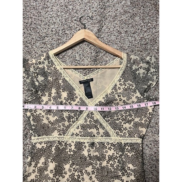 Kenneth Cole New York Women’s Size S Floral Lace Babydoll Goth  100% Silk Dress - Picture 5 of 7